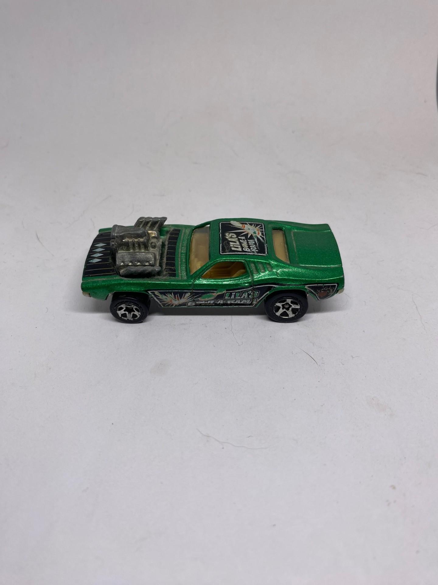 Hotwheels 1970 Challenger - Dragster - "Rodger Dodger Lila's Bowl-A-Rama"  - green