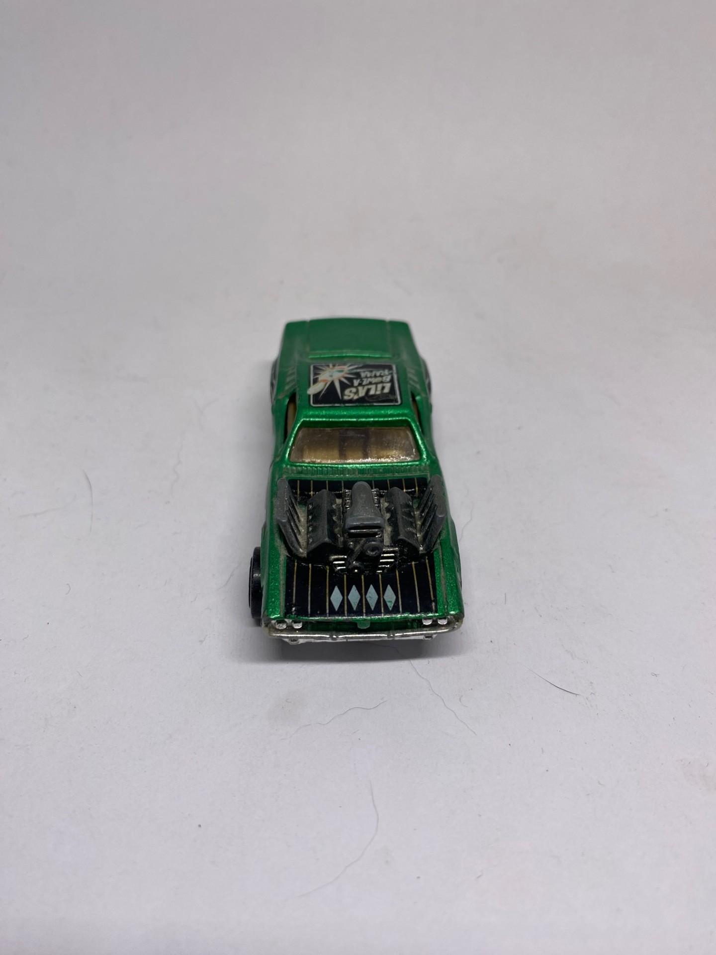 Hotwheels 1970 Challenger - Dragster - "Rodger Dodger Lila's Bowl-A-Rama"  - green view 4